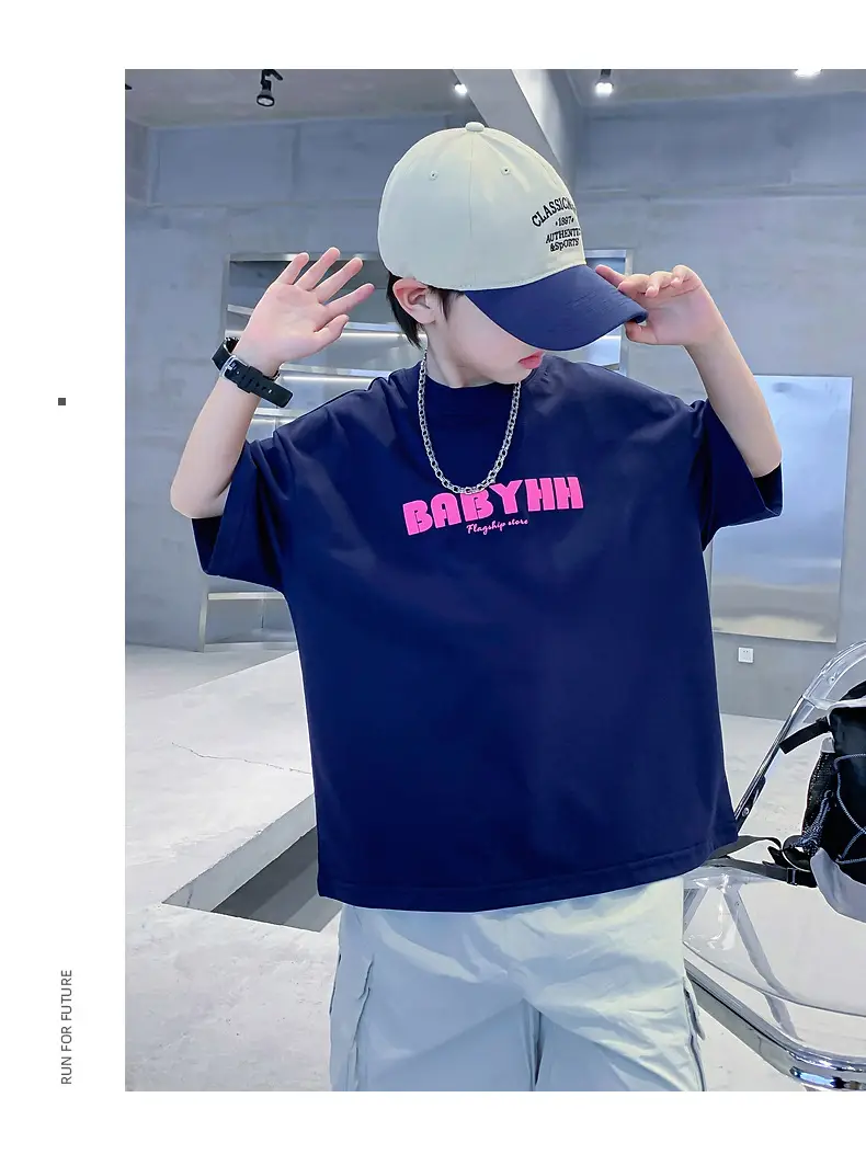 Boys Pink Baby Lin T-Shirt 2024 Summer Wear — feature 21