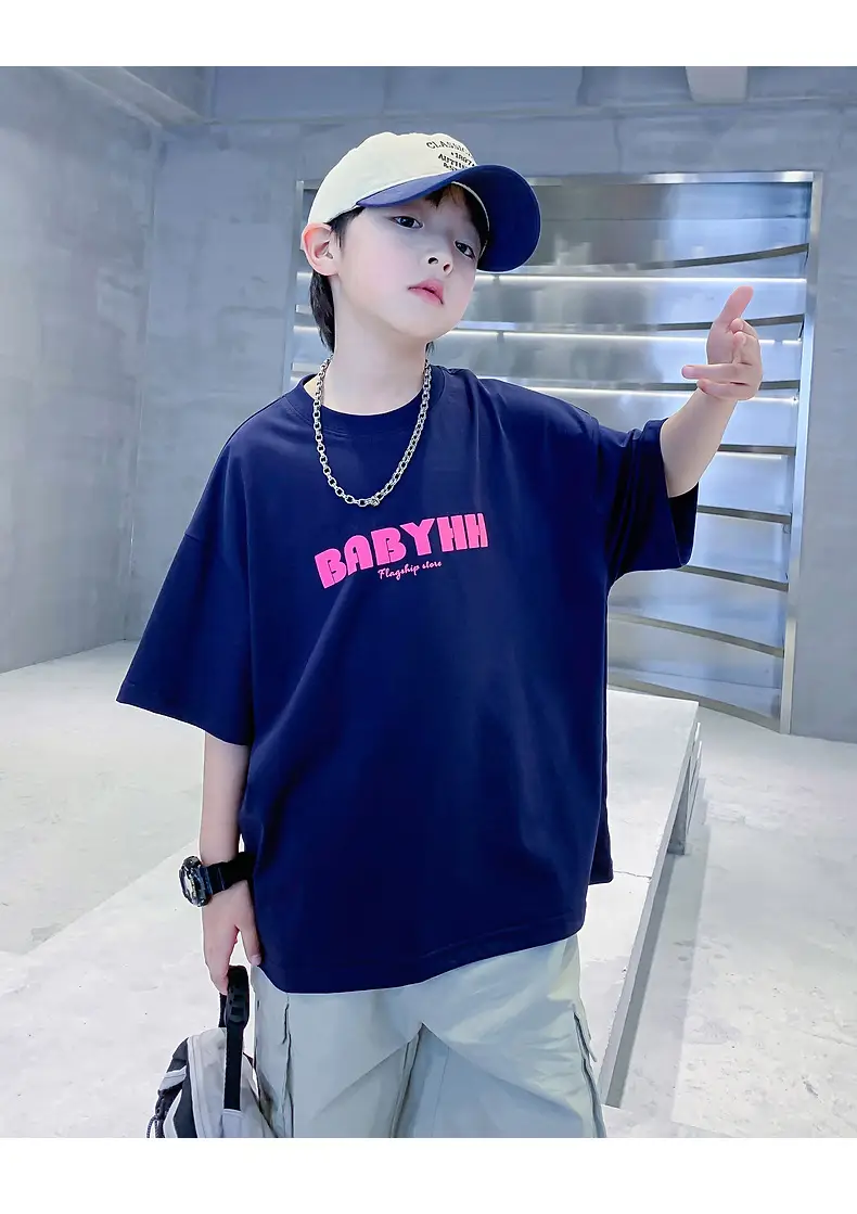 Boys Pink Baby Lin T-Shirt 2024 Summer Wear — feature 22