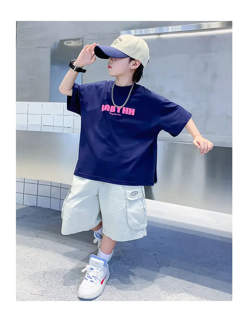 Boys Pink Baby Lin T-Shirt 2024 Summer Wear — feature 23