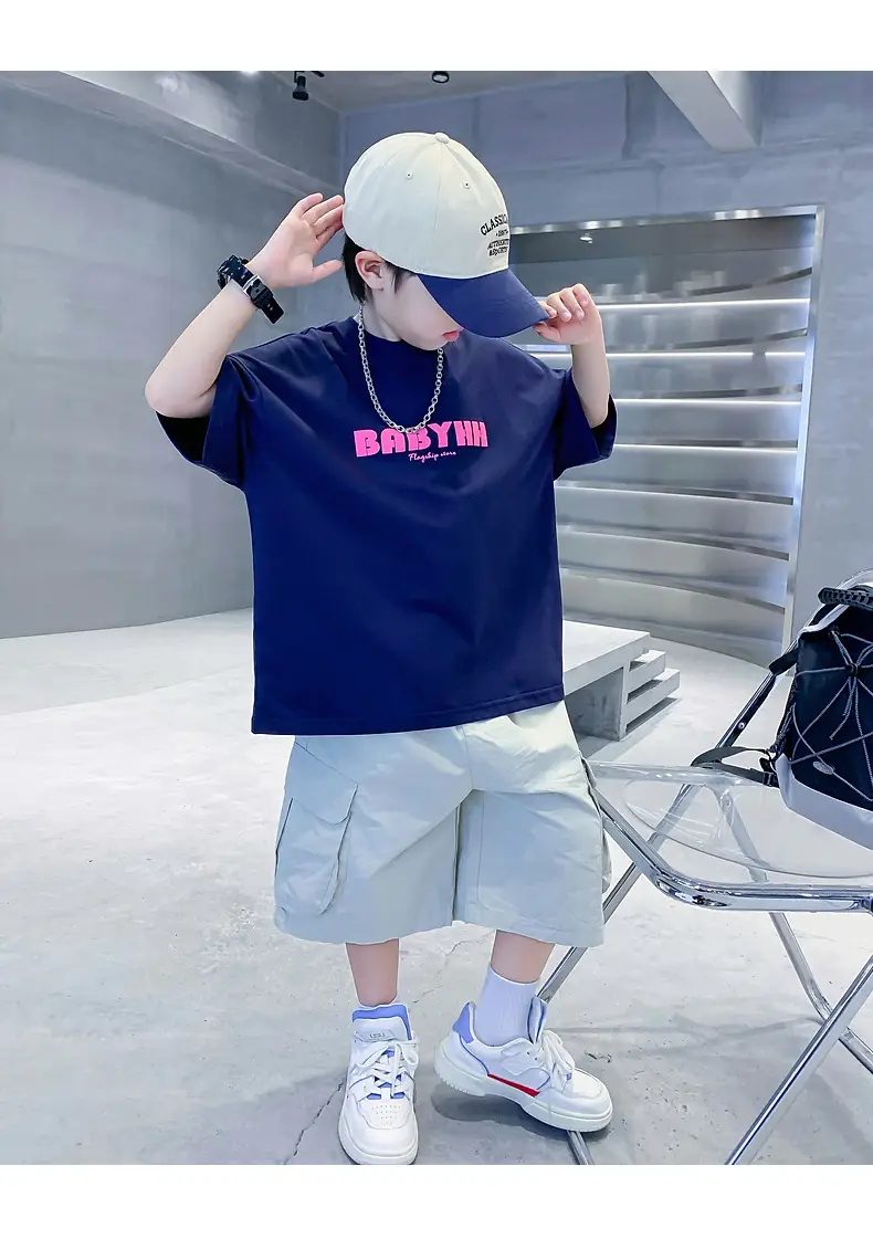 Boys Pink Baby Lin T-Shirt 2024 Summer Wear — feature 24