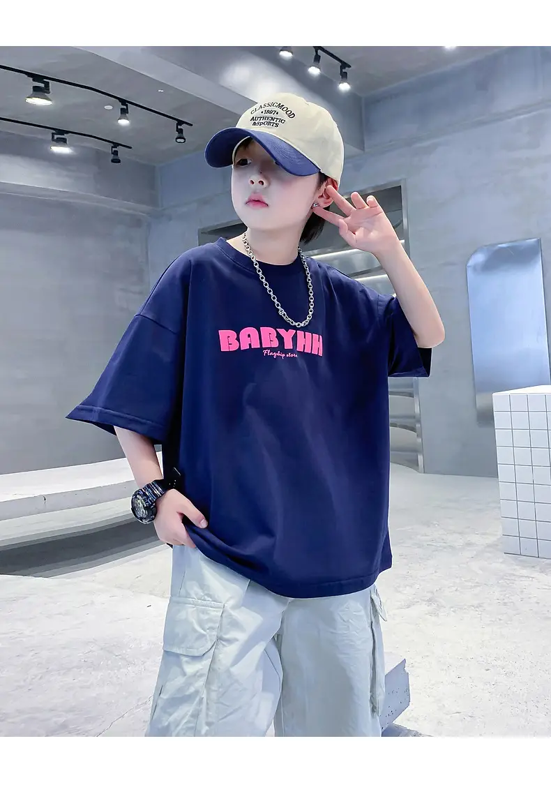 Boys Pink Baby Lin T-Shirt 2024 Summer Wear — feature 25