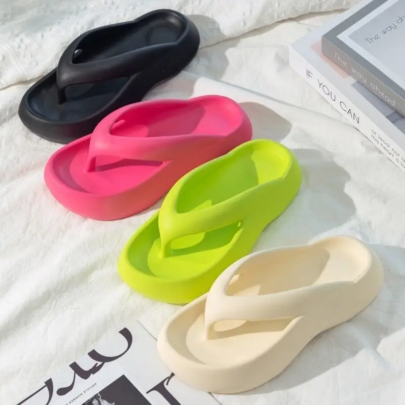 Black EVA Thick Sandals for Women Summer