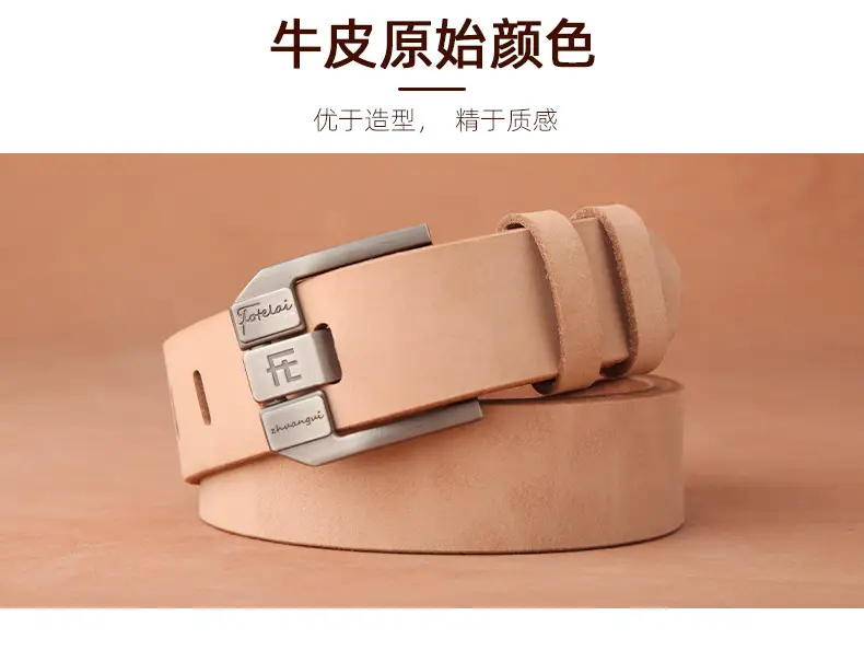 Men's Wide Hole Replacement Belt Real Cowhide — feature 13