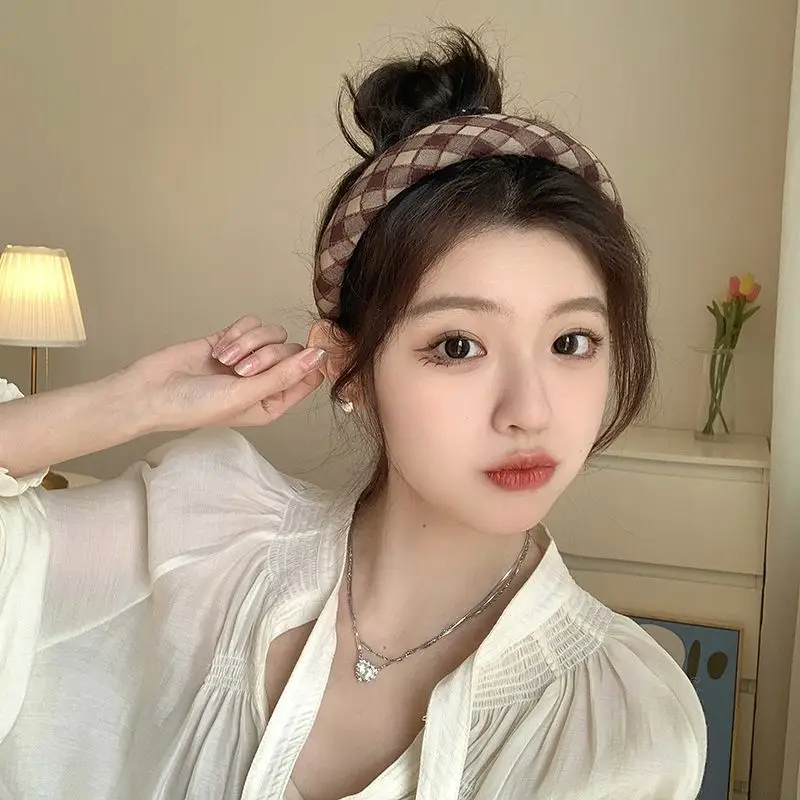 Plaid Headband for Women 2024 K-Style Elegant Hair Accessory - Image 7