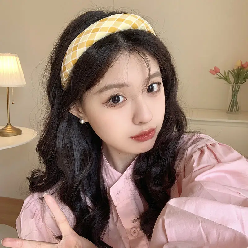 Plaid Headband for Women 2024 K-Style Elegant Hair Accessory — feature 5