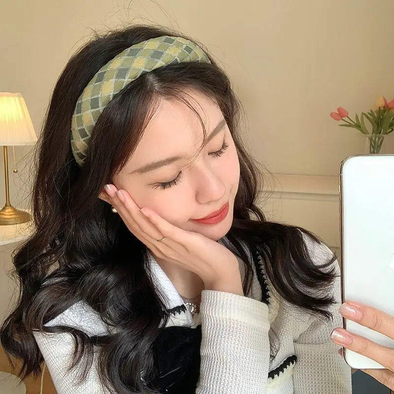 Plaid Headband for Women 2024 K-Style Elegant Hair Accessory — feature 6