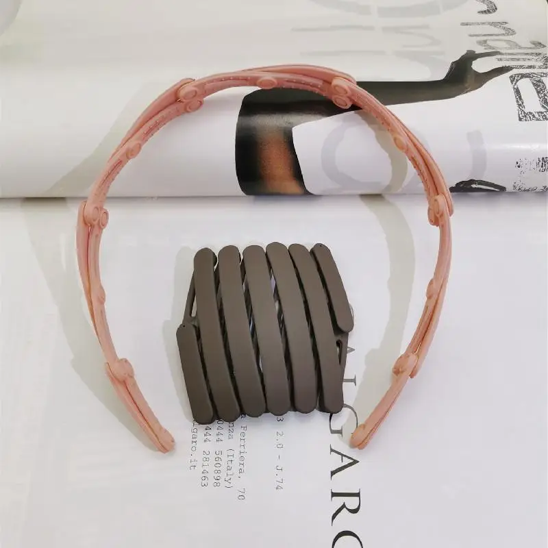 Folding headband-Korean powder brown 2-piece set