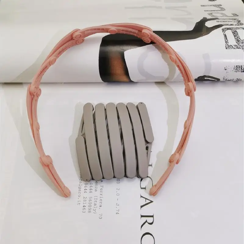 Folding headband-Korean powder khaki 2-piece set