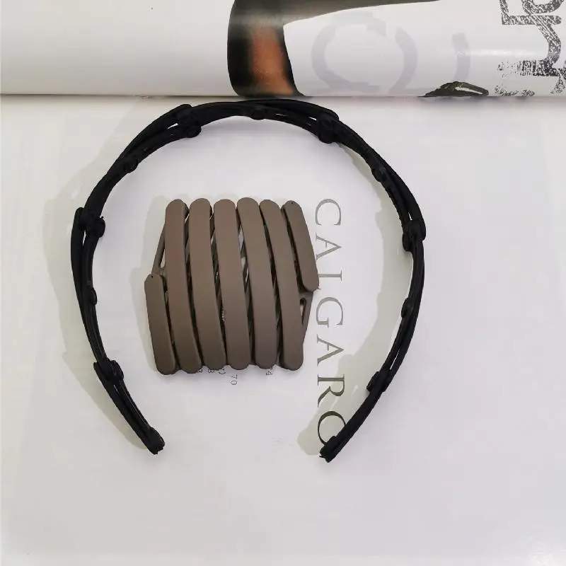 Folding Headband-Black brown 2 Piece Set
