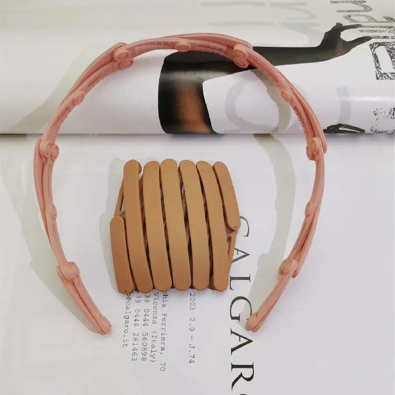 Folding headband-Korean powder ginger yellow 2 piece set