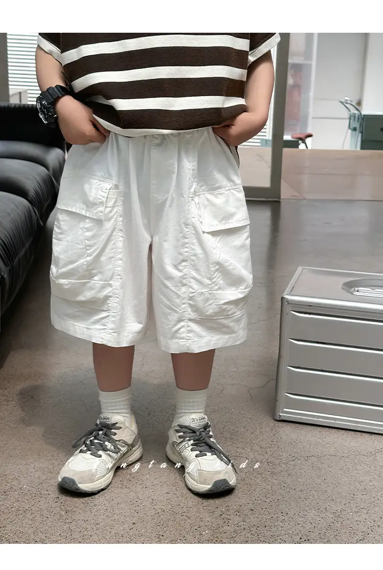 Boys Cargo Shorts Summer Wear 2025 New Korean Style Casual Pants Kidsren Medium Pants Five-Quarter Pants Medium and Large Kidsren's Pants — feature 10