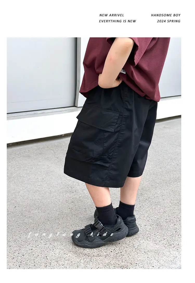 Boys Cargo Shorts Summer Wear 2025 New Korean Style Casual Pants Kidsren Medium Pants Five-Quarter Pants Medium and Large Kidsren's Pants — feature 16