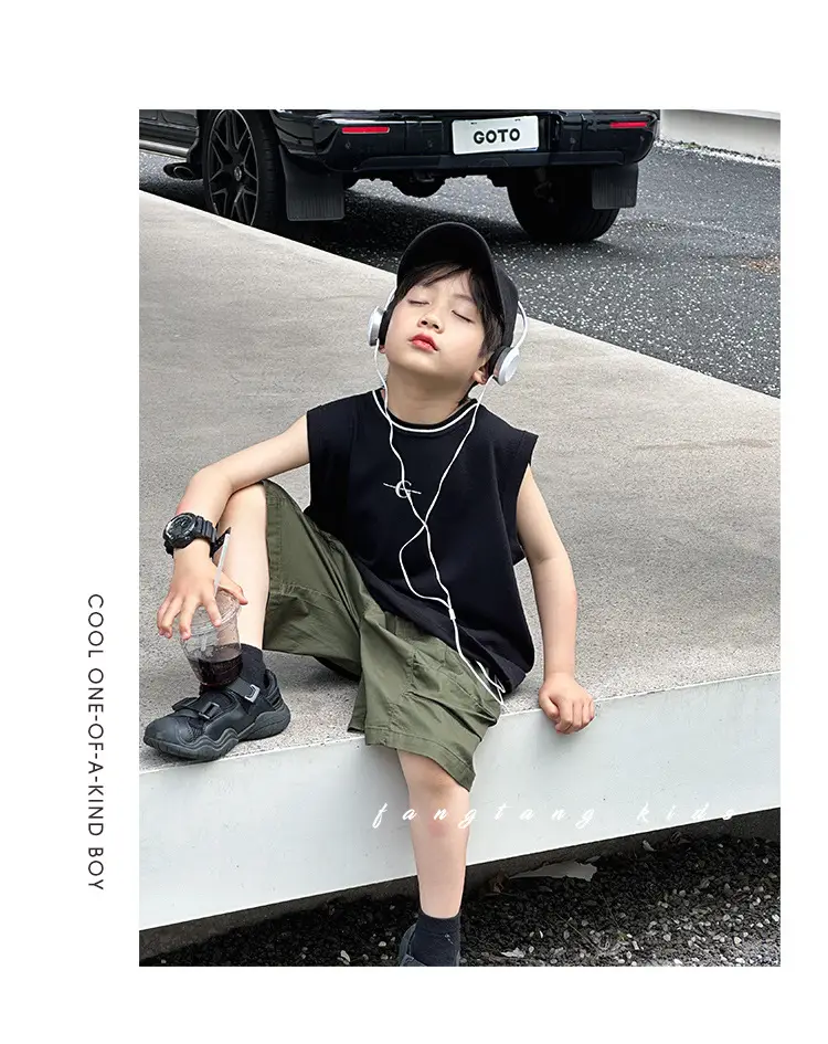 Boys Cargo Shorts Summer Wear 2025 New Korean Style Casual Pants Kidsren Medium Pants Five-Quarter Pants Medium and Large Kidsren's Pants — feature 24