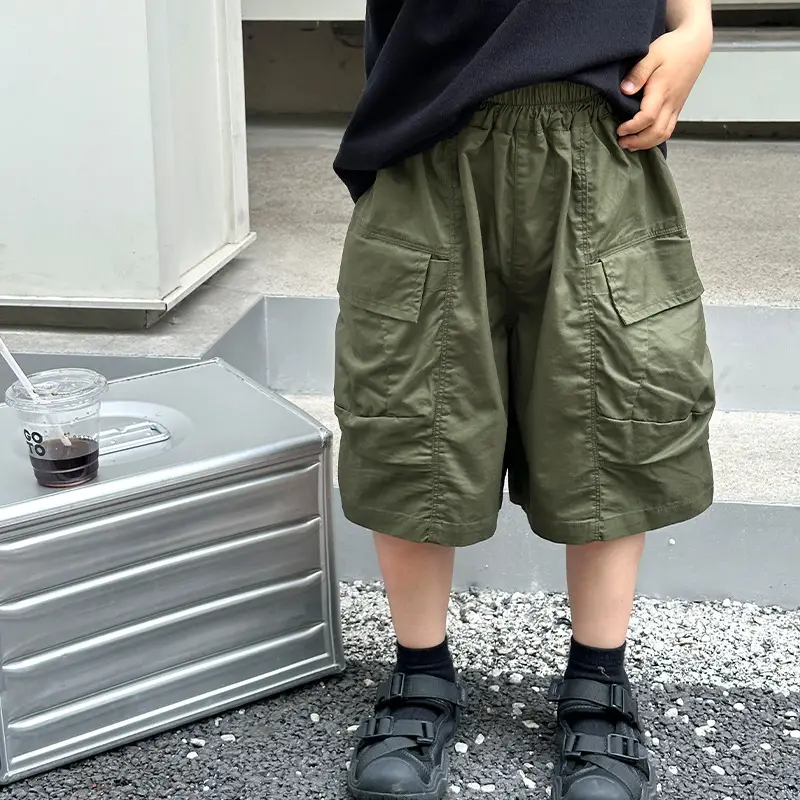 Boys Cargo Shorts Summer Wear 2025 New Korean Style Casual Pants Kidsren Medium Pants Five-Quarter Pants Medium and Large Kidsren's Pants - Image 3