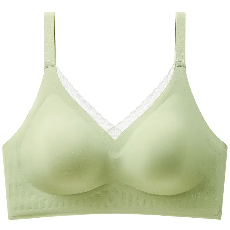 Women's Fixed Cup Traceless Underwear Green Small