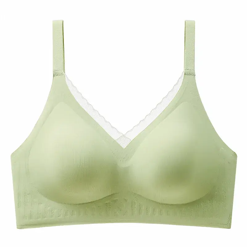 Women's Fixed Cup Traceless Underwear Green Small
