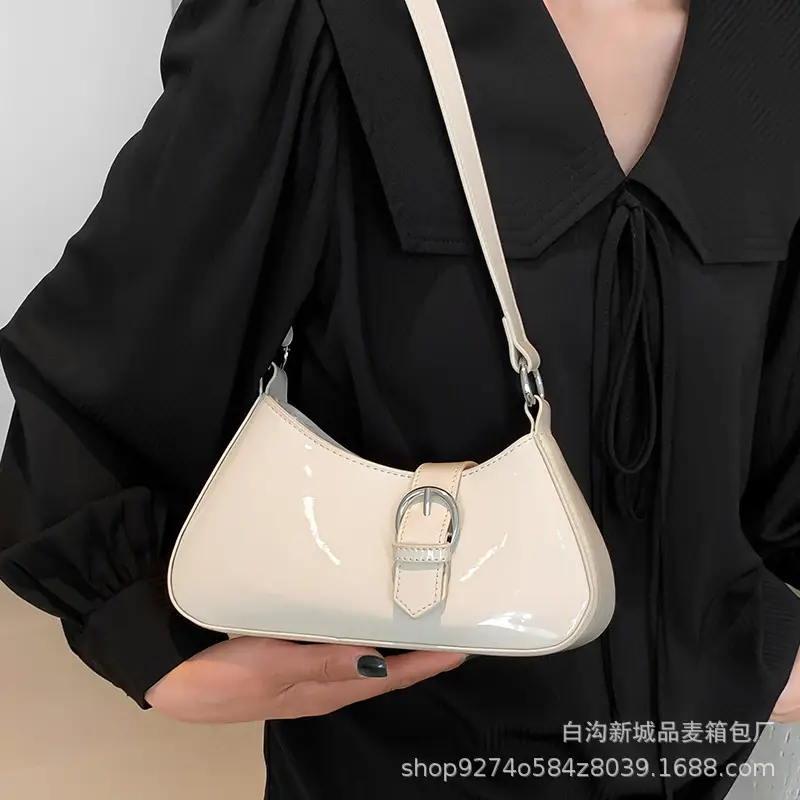 White Patent Leather Shoulder Bag for Women 2026 - Image 7