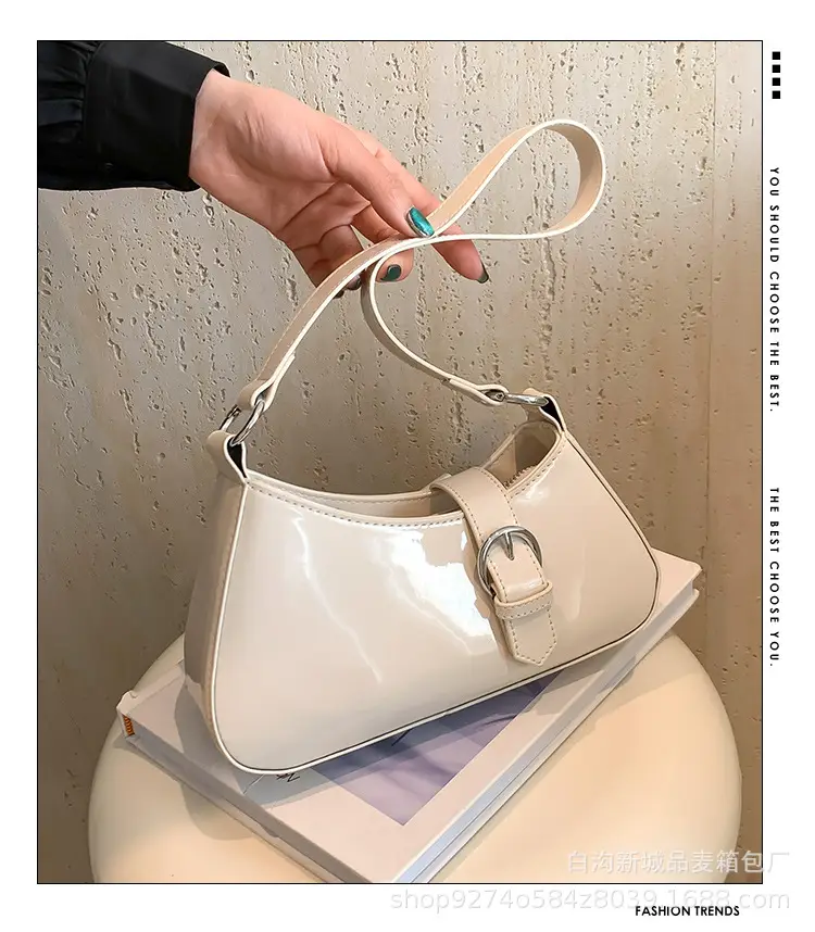 White Patent Leather Shoulder Bag for Women 2026 — feature 1
