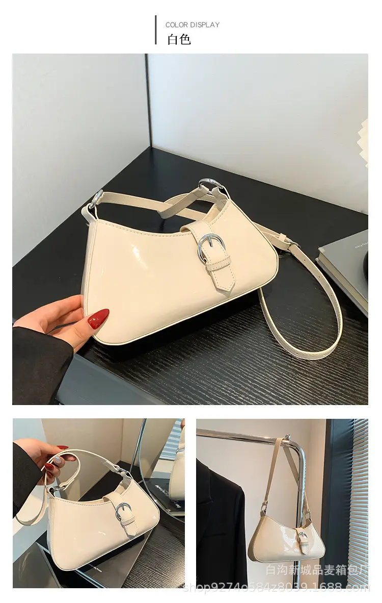 White Patent Leather Shoulder Bag for Women 2026 — feature 11