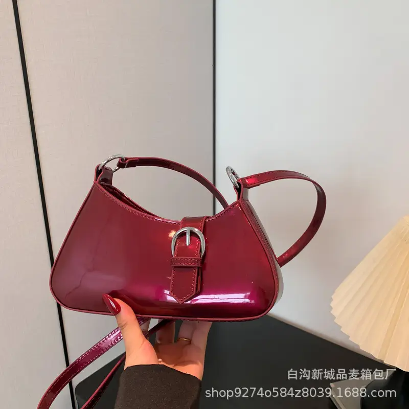 White Patent Leather Shoulder Bag for Women 2026 - Image 4