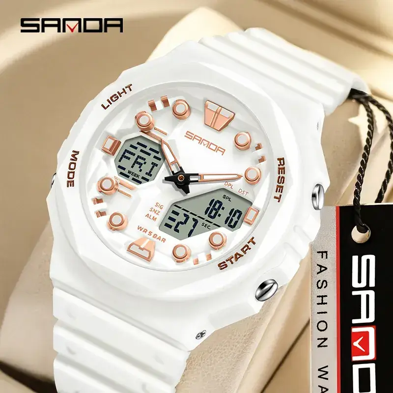 Sanda Red Digital Men's Watch with LED Display - Image 20