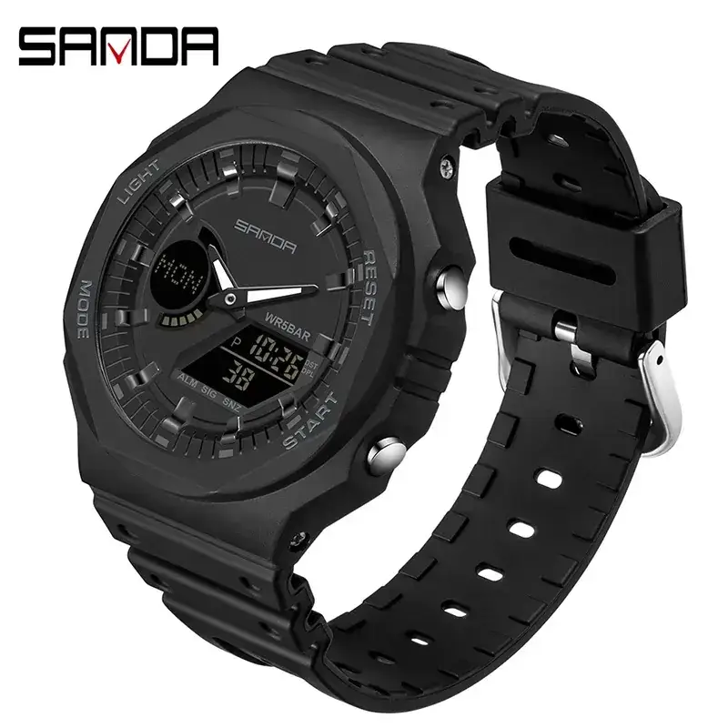 Sanda Red Digital Men's Watch with LED Display - Image 10