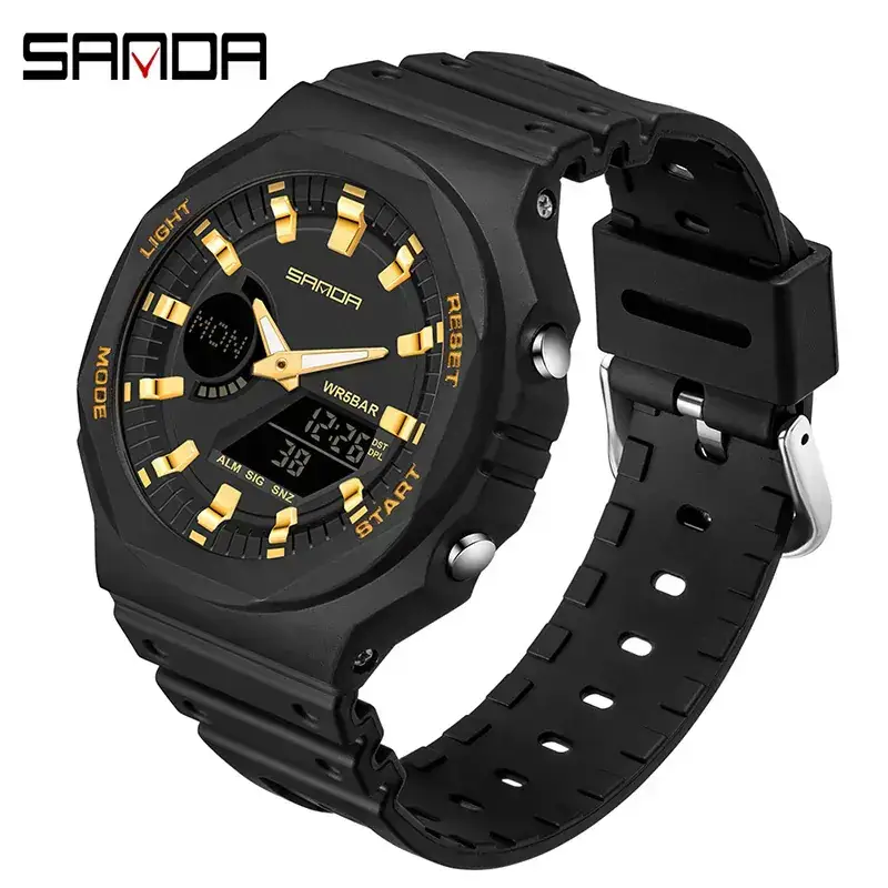 Sanda Red Digital Men's Watch with LED Display - Image 11
