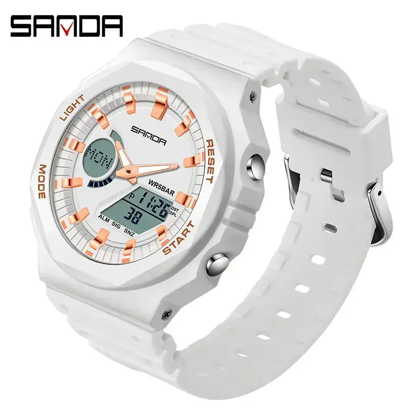 Sanda Red Digital Men's Watch with LED Display - Image 13