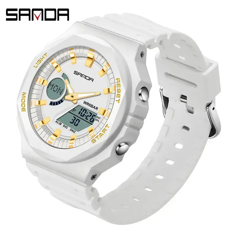 Sanda Red Digital Men's Watch with LED Display - Image 14