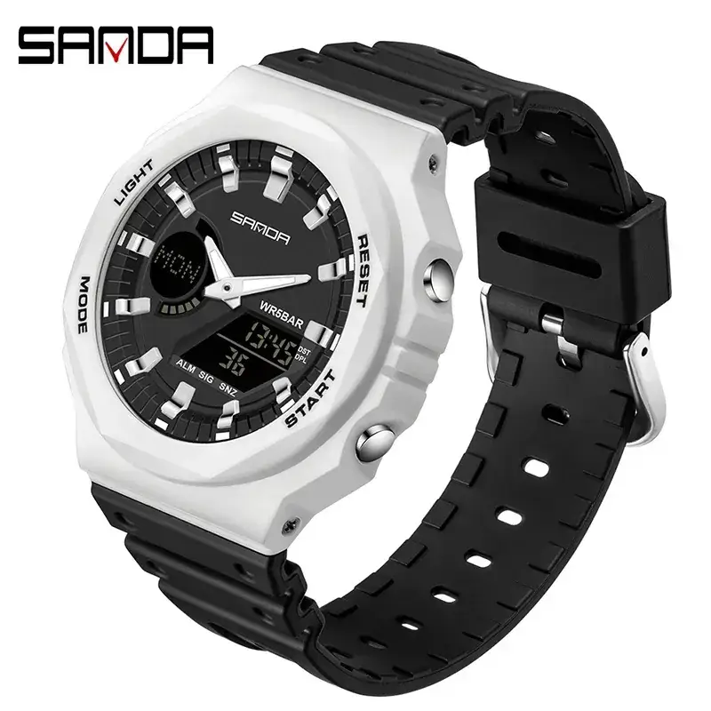 Sanda Red Digital Men's Watch with LED Display - Image 15