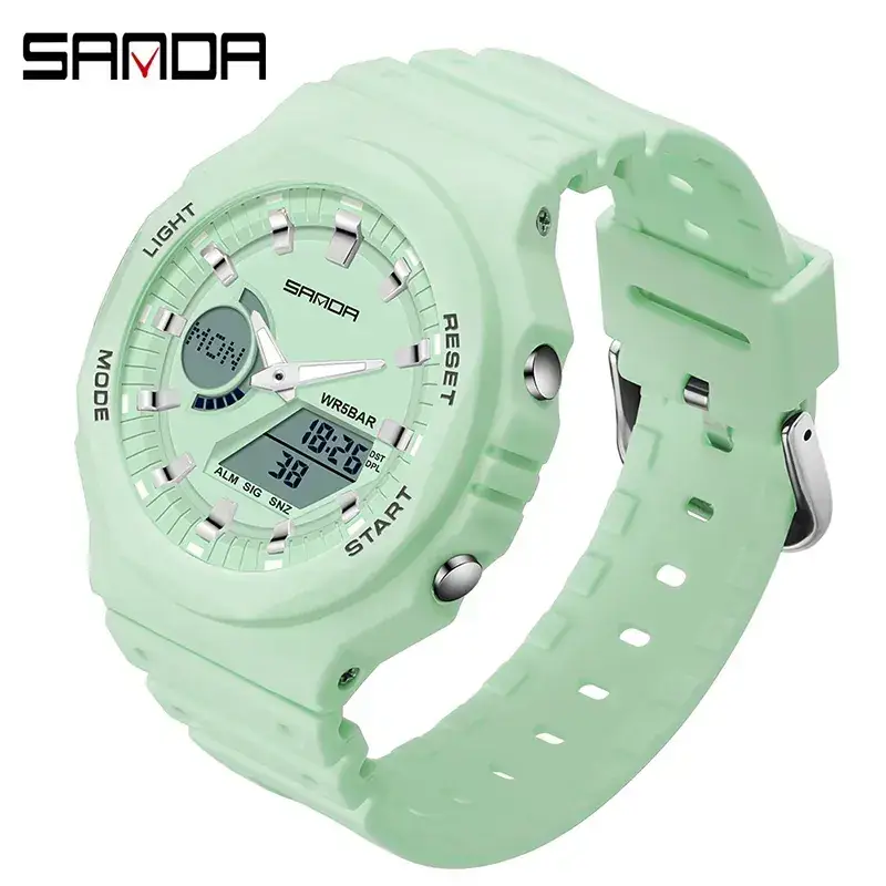 Sanda Red Digital Men's Watch with LED Display - Image 17