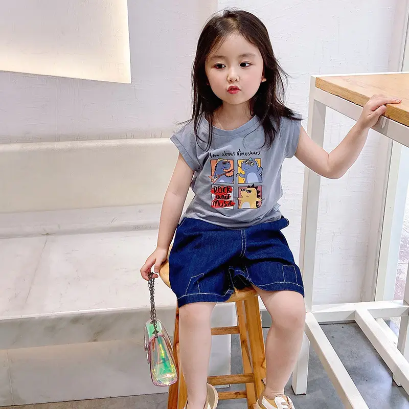 Boys Pure Cotton Summer Sleeveless T-Shirt Blue