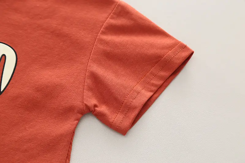 2024 Boys Summer T-Shirt Shorts Set Orange Blue — feature 12