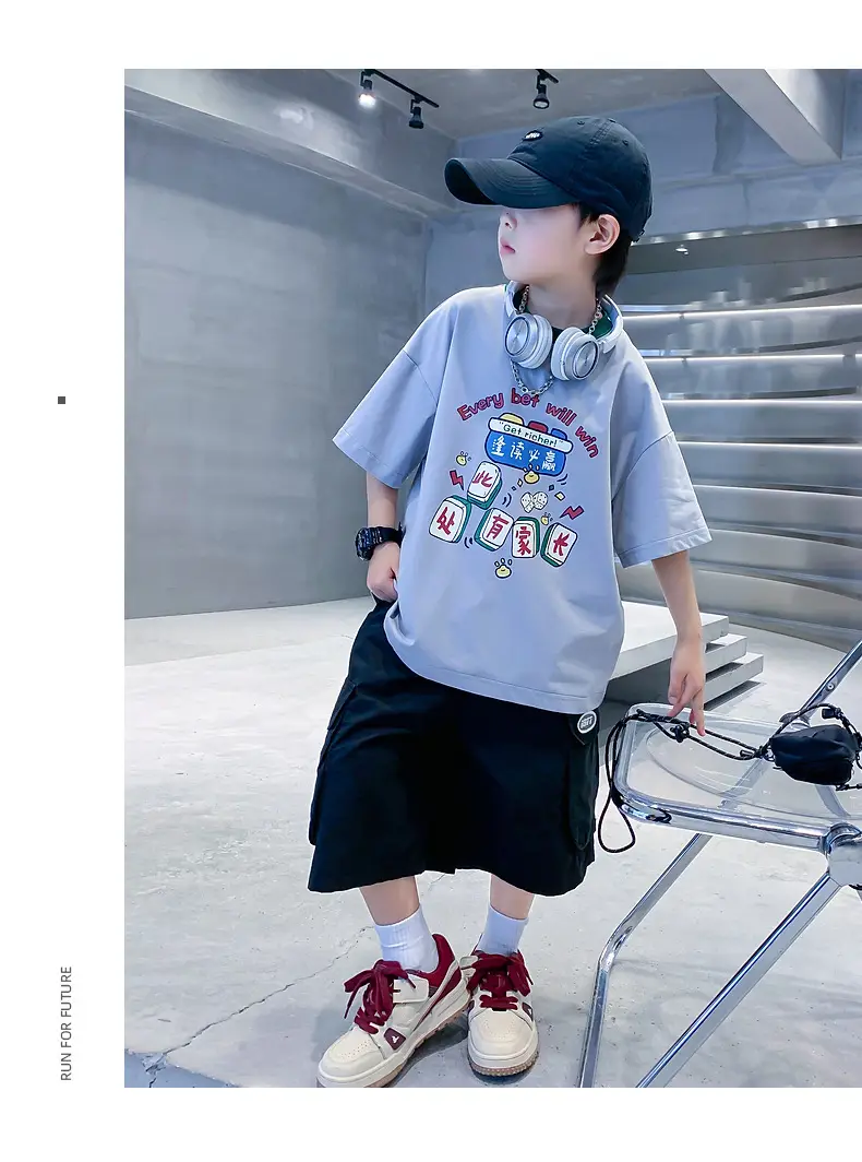 Boys Green Printed T-Shirt 2025 Summer Wear — feature 20