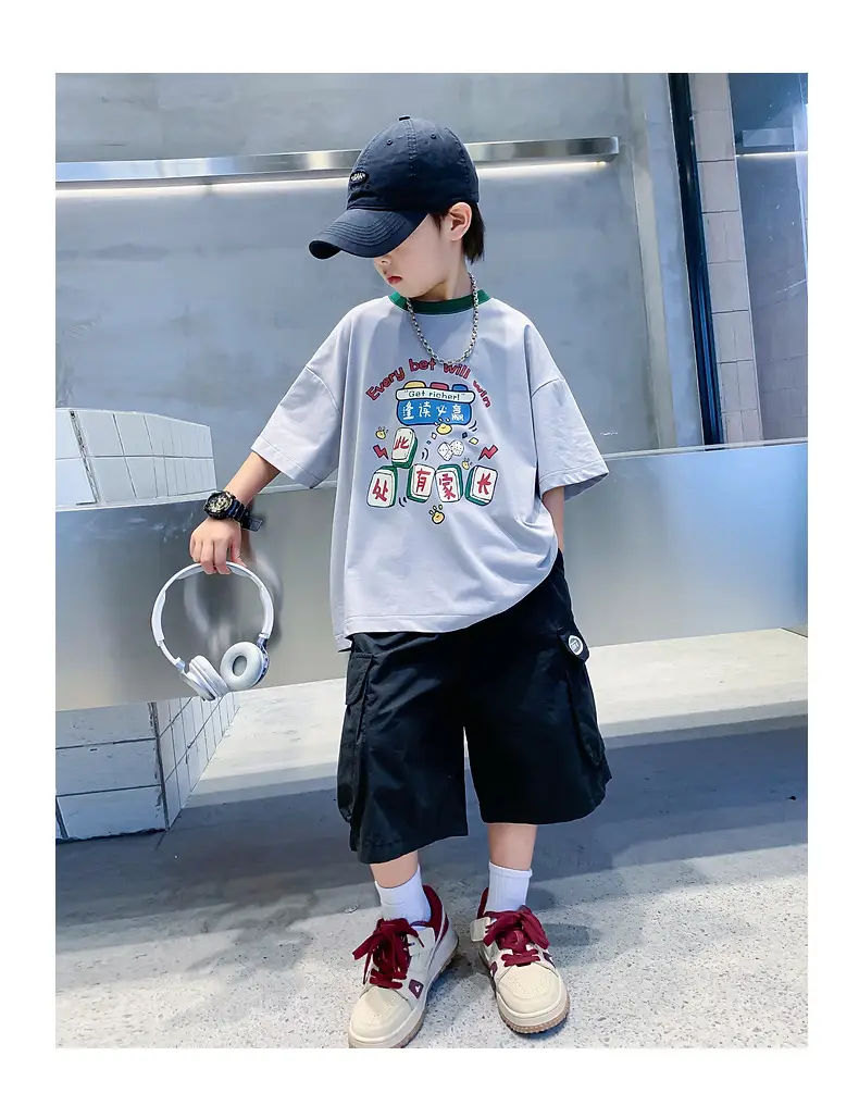 Boys Green Printed T-Shirt 2025 Summer Wear — feature 22