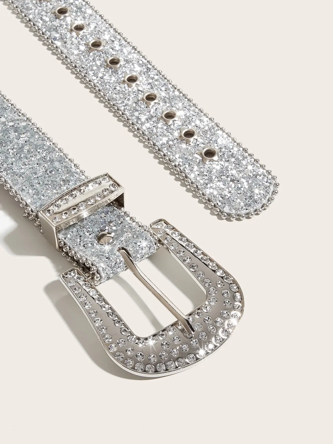 Rhinestone Belt Women's Black Wide Decoration — feature 3