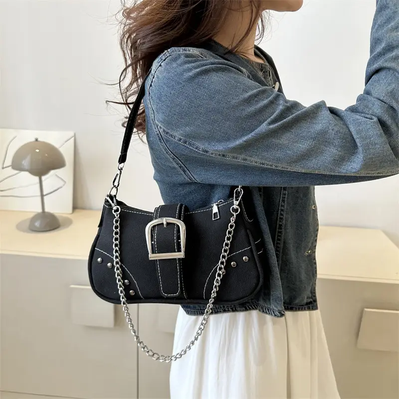 Blue Denim Shoulder Bag for Women Summer 2025