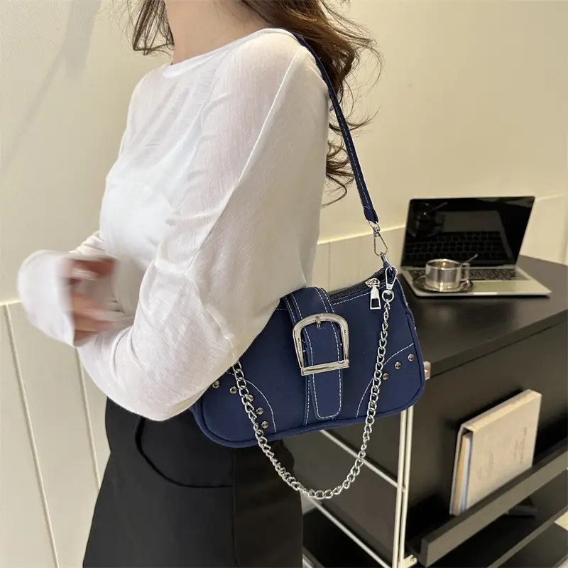 Blue Denim Shoulder Bag for Women Summer 2025