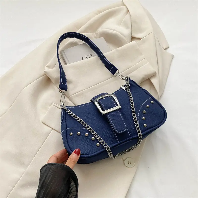 Blue Denim Shoulder Bag for Women Summer 2025