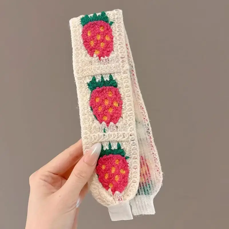 Summer Korean Style Sweet Hair Belt Photo Spice Girl Pastoral Style Hair Ornaments Floral Knitted Soft Girl Vintage Triangle Scarf Women - Image 141
