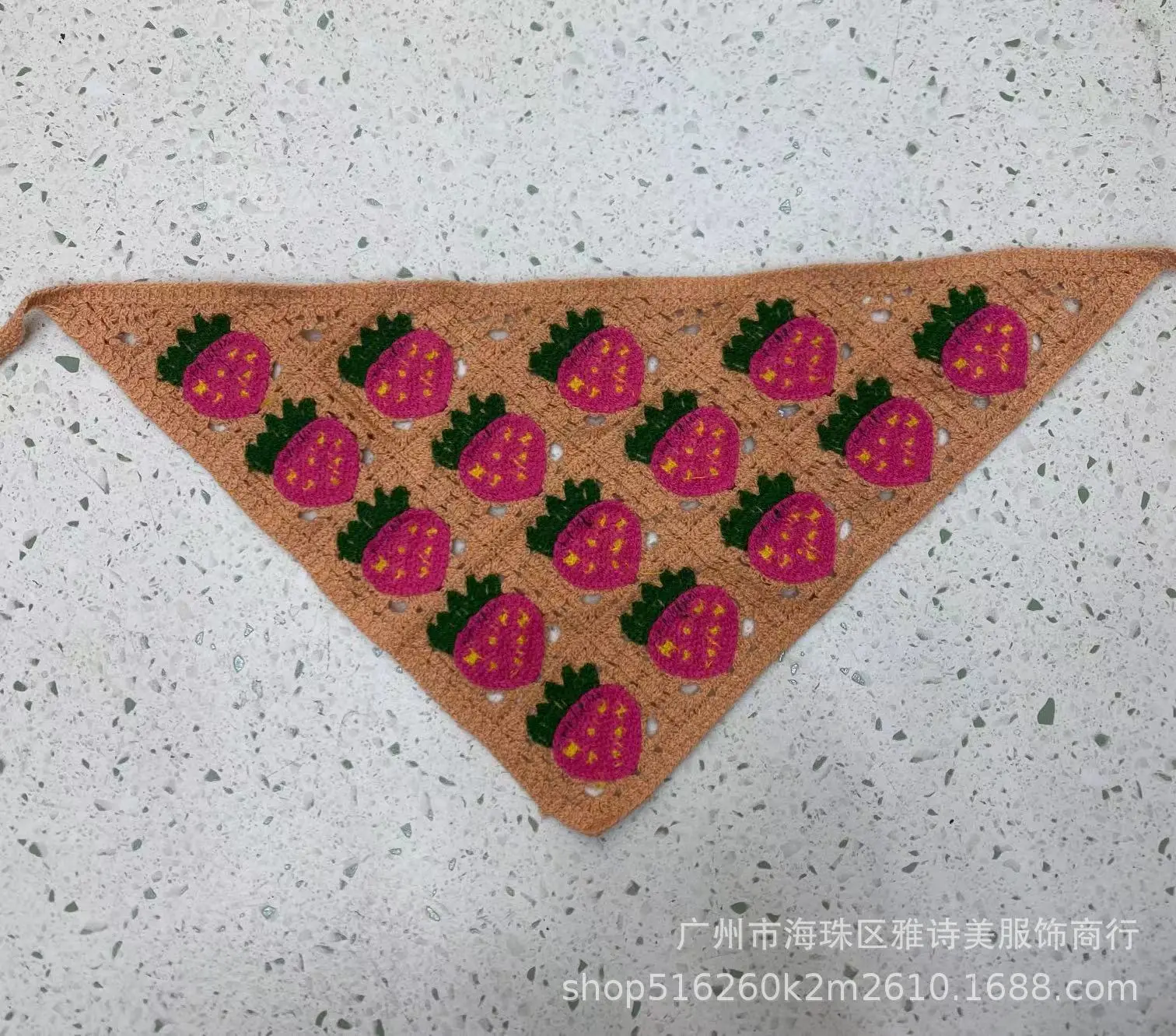 Summer Korean Style Sweet Hair Belt Photo Spice Girl Pastoral Style Hair Ornaments Floral Knitted Soft Girl Vintage Triangle Scarf Women - Image 85