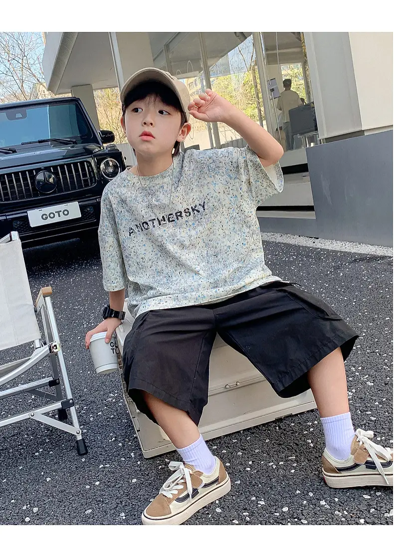 Boys Starry Sky Ink Cotton Short Sleeve T-Shirt 2024 — feature 16