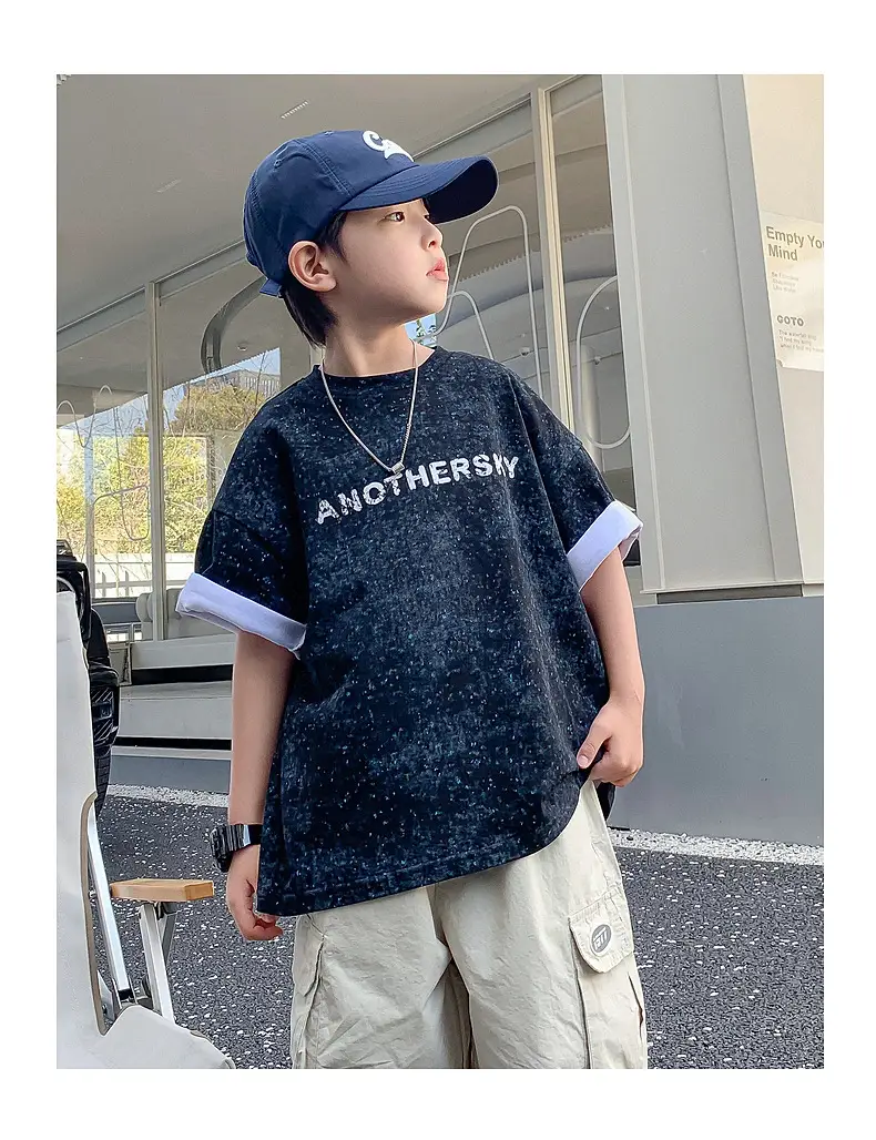 Boys Starry Sky Ink Cotton Short Sleeve T-Shirt 2024 — feature 23