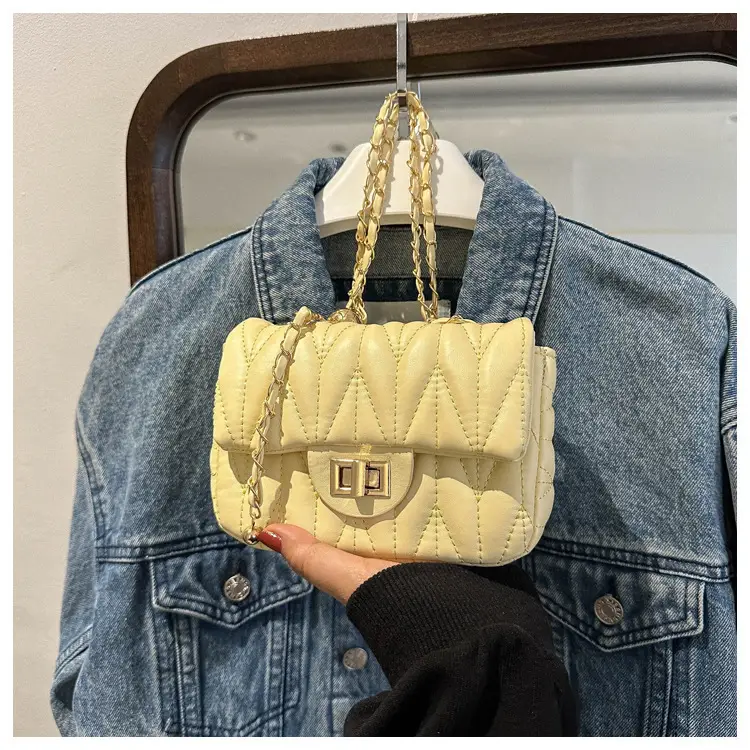 Quilted Chain Crossbody Bag for Women Yellow 2025 — feature 19