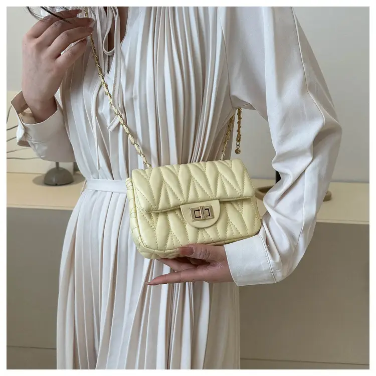 Quilted Chain Crossbody Bag for Women Yellow 2025 — feature 8