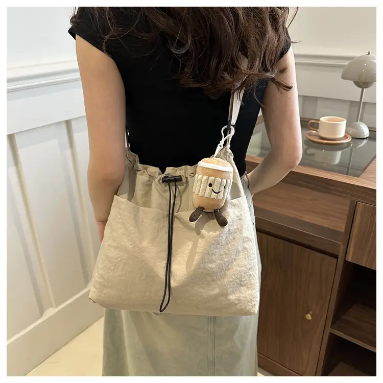 Women's Black Nylon Crossbody Tote Bag Large Capacity — feature 11