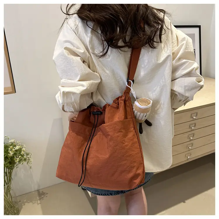 Women's Black Nylon Crossbody Tote Bag Large Capacity — feature 14
