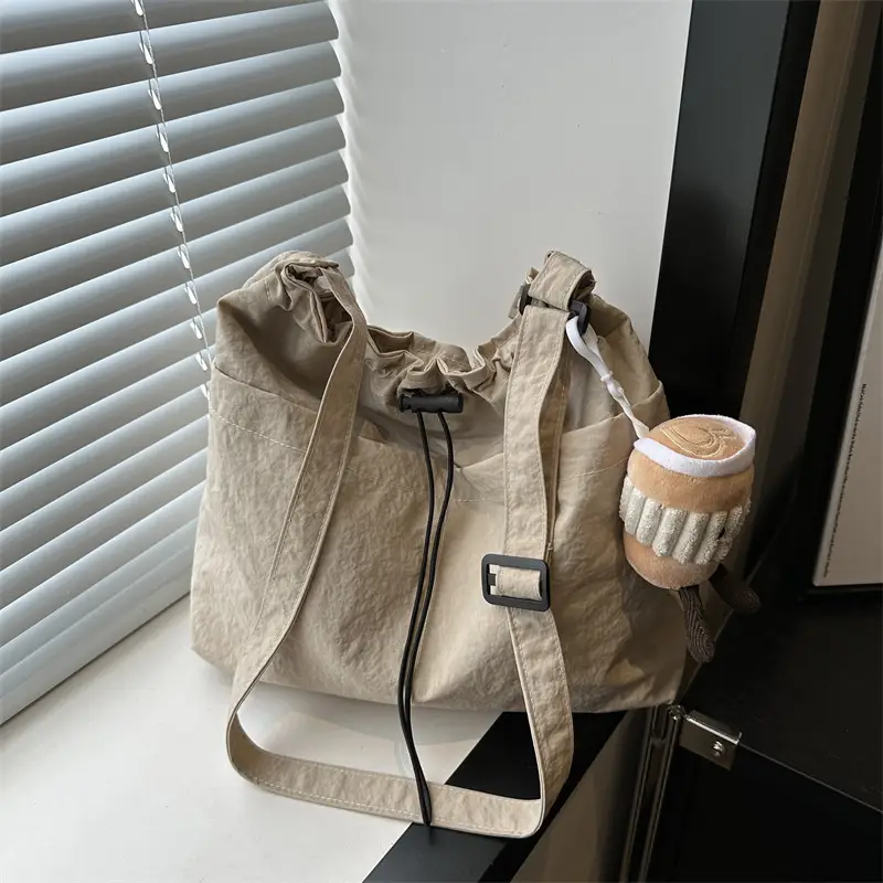Women's Black Nylon Crossbody Tote Bag Large Capacity - Image 2