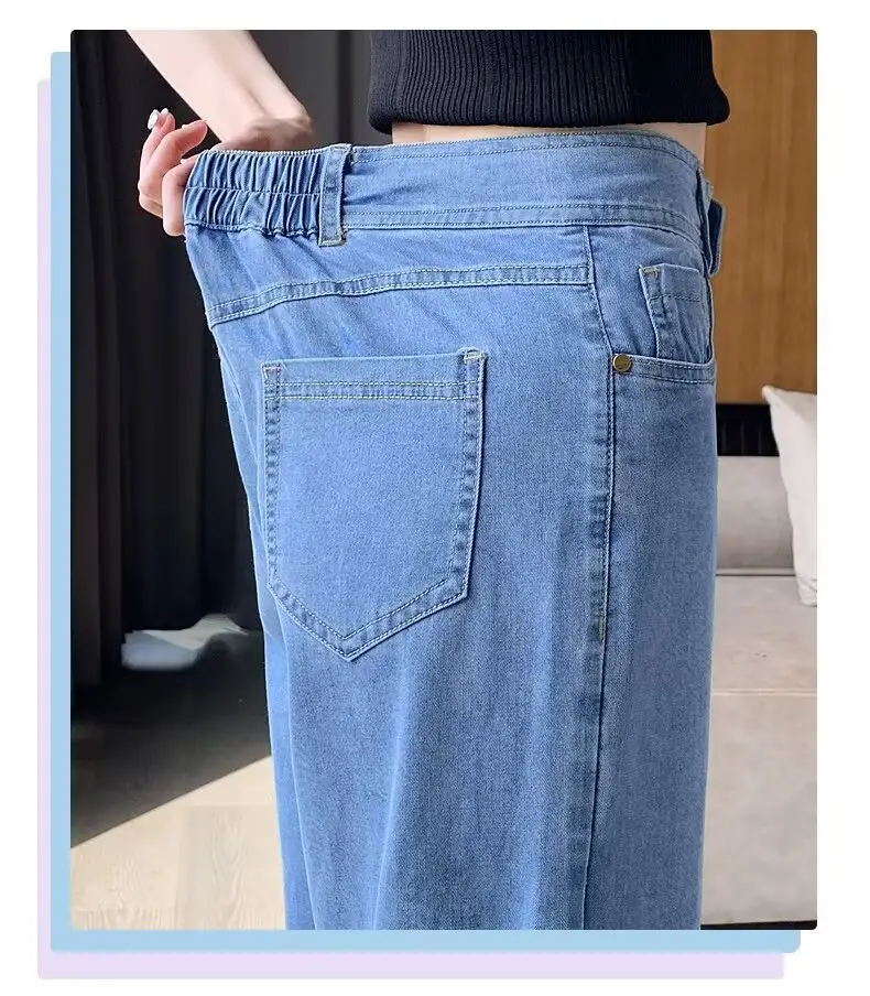 Wide Leg Jeans Women Dark Blue High Waist Spring Autumn — feature 10