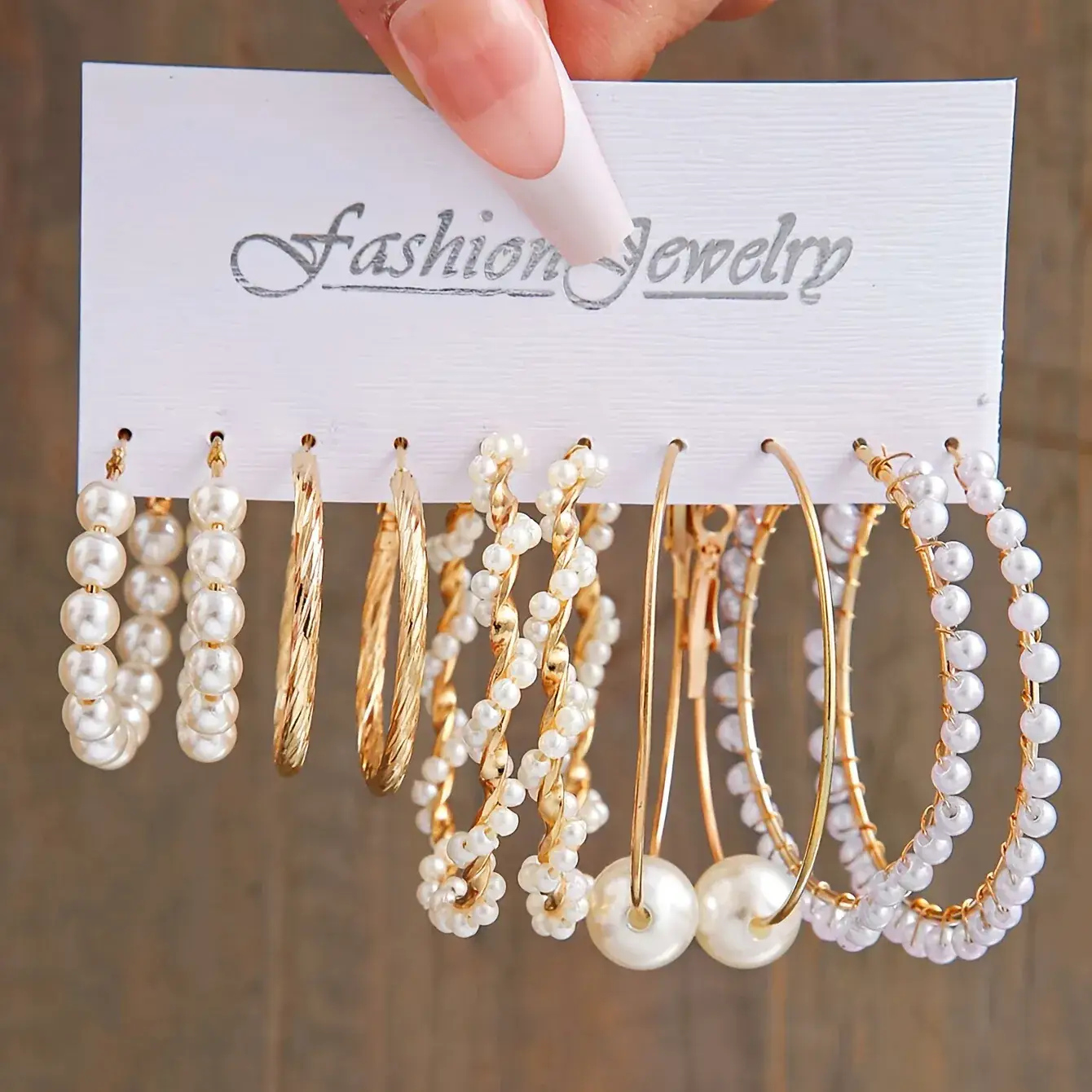 Golden Square Geometric Earrings Set for Women - Image 18